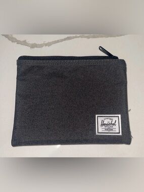 Herschel Dark Gray Nylon Cosmetic Bag Travel Zip